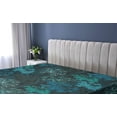 thumbnail image 5 of Ambesonne Modern Floral Fitted Sheet, Dark Colors Sakura, Full Size, Seafoam Teal Dark Teal, 5 of 5