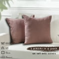 thumbnail image 4 of 3S Brother's Solid Color Cushion Cover Velvet Look Home Décor Throw Pillow Case with Invisible Zipper Set of 2 Pieces for Chair Couch Bedroom & Livingroom Décor Pillowcase - Rose Pink 26"x26" Each, 4 of 9