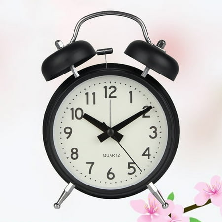 DECORNIJIA Creative Metal Round Alarm Clock for Kids Desk No Battery Required