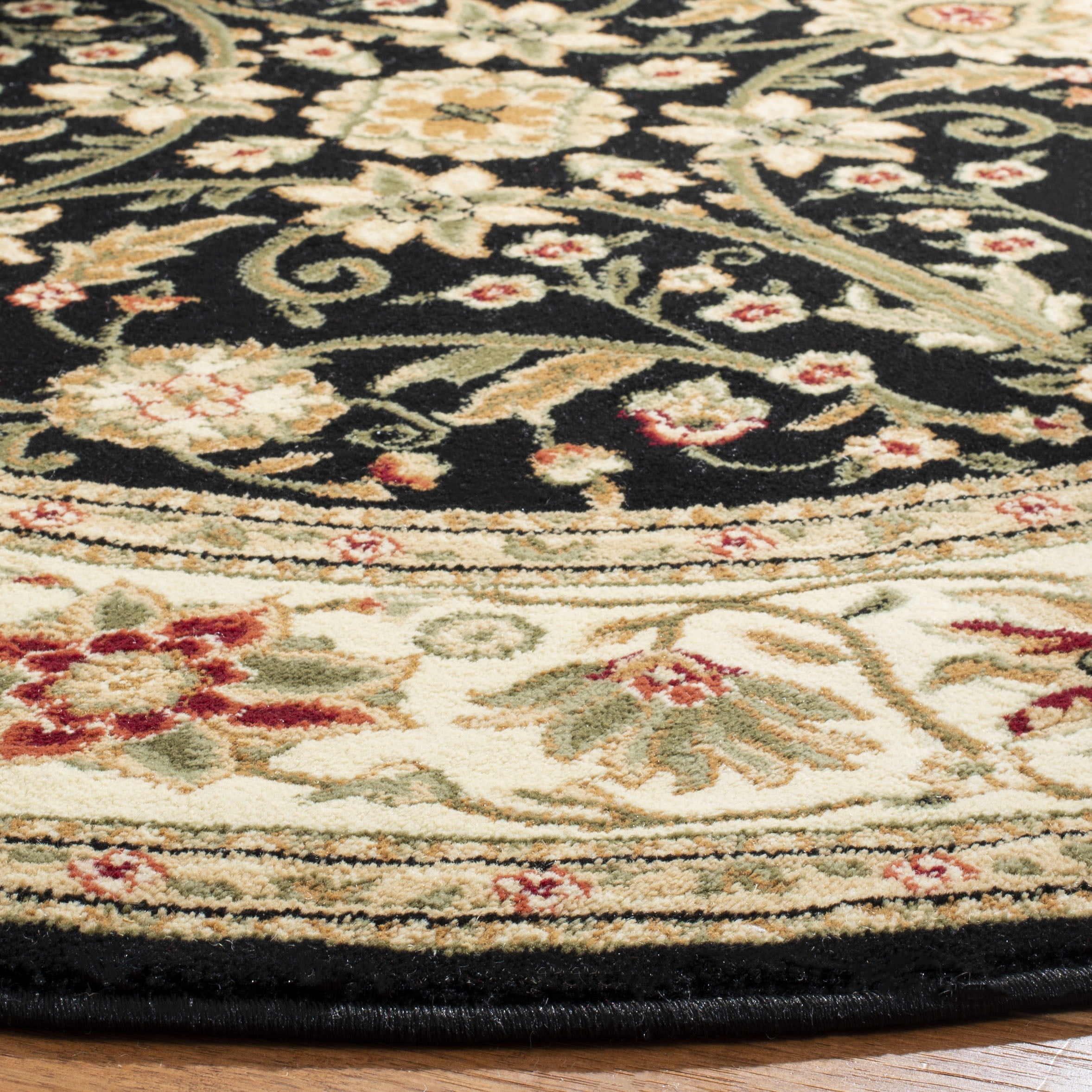Safavieh Lyndhurst Victoria Floral Area Rug, Black/Ivory, 10' x 10' Round