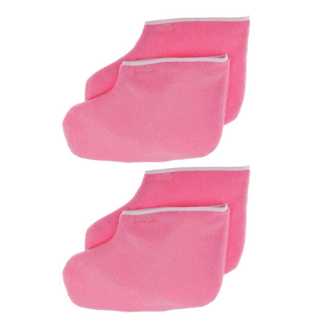 2 Pairs Professional Paraffin Wax Terry Cloth Booties for Feet Spa ...