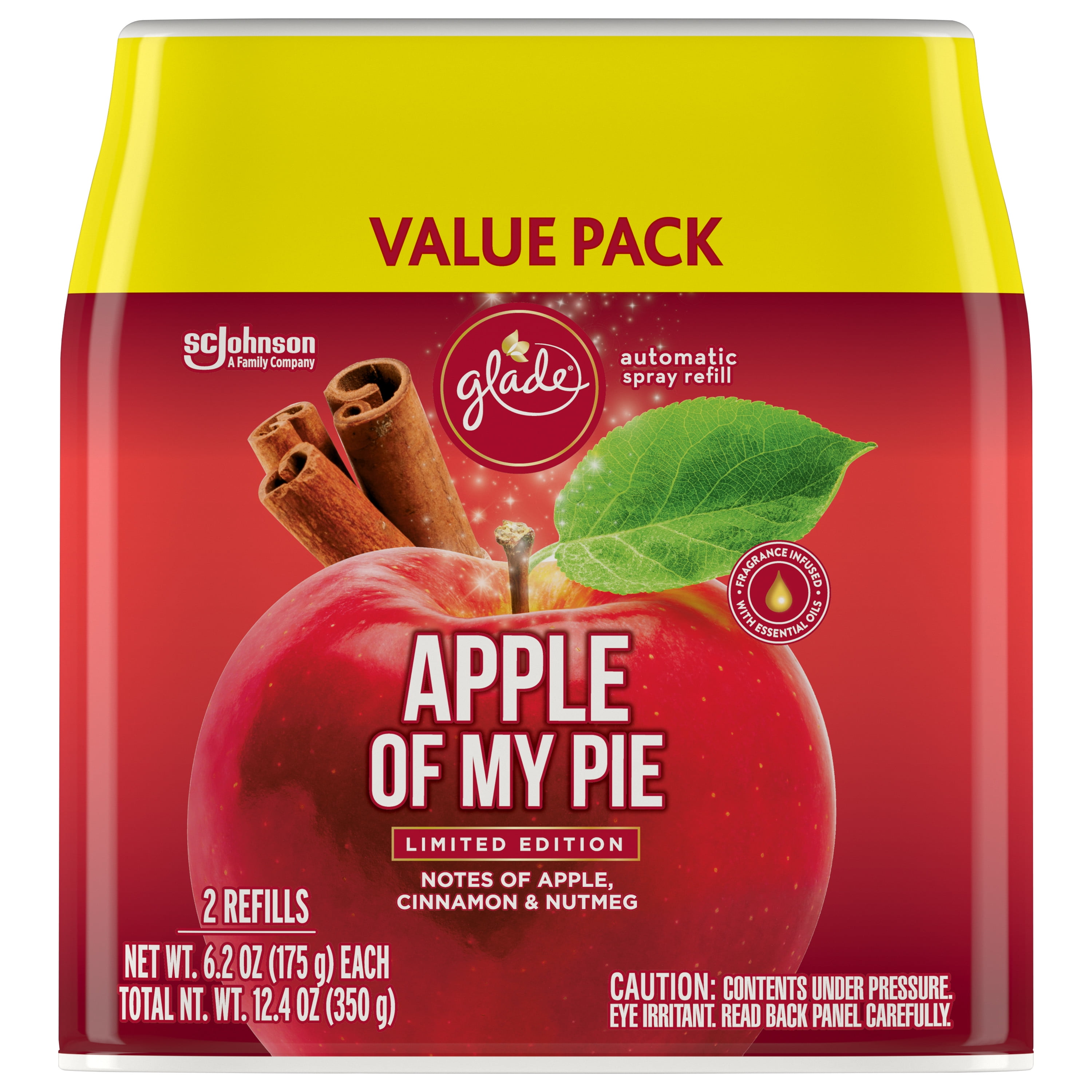 Glade Automatic Spray Refill 2 CT, Apple Of My Pie, 12.4 OZ. Total, Air