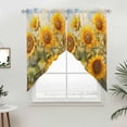 thumbnail image 5 of Sunflower Kitchen Window Curtains, Swag Curtains Valance for Bedroom Living Room Bathroom, Botanical Summer Floral Watercolor Rod Pocket Window Treatment Curtain Block Drapes 2 Panels 36"x36", 5 of 9