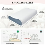 NUBILY Memory Foam Pillow – Upgrade Ergonomic Orthopedic Support Pillow for Cervical Neck Pain, Back and Side Sleepers, Hypoallergenic, Grey Blue