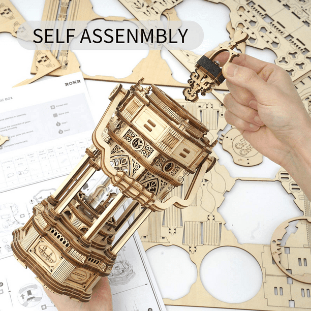 ROKR 3D Wooden Puzzles DIY Classic Printing Press Kit Vintage Style DIY  Typography Unique Gifts for Teens&Adults 