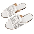 thumbnail image 4 of Pantuflas de plataforma con lazo en la parte delantera para mujer, de color liso, informales, ajustadas, con punta abierta, para verano, color blanco, talla 40, 4 of 15