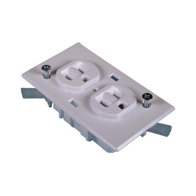 RV Designer S801 AC GFCI Dual Outlet With White Cover Plate 