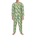 thumbnail image 3 of Fotbe Banana Tree Leaves Pattern Long Sleeve Pajama Set for Men,Sleepwear Set,2-piece Loungewear Set,Soft PJs Comfy Nightwear with Pockets-XX-Large, 3 of 7