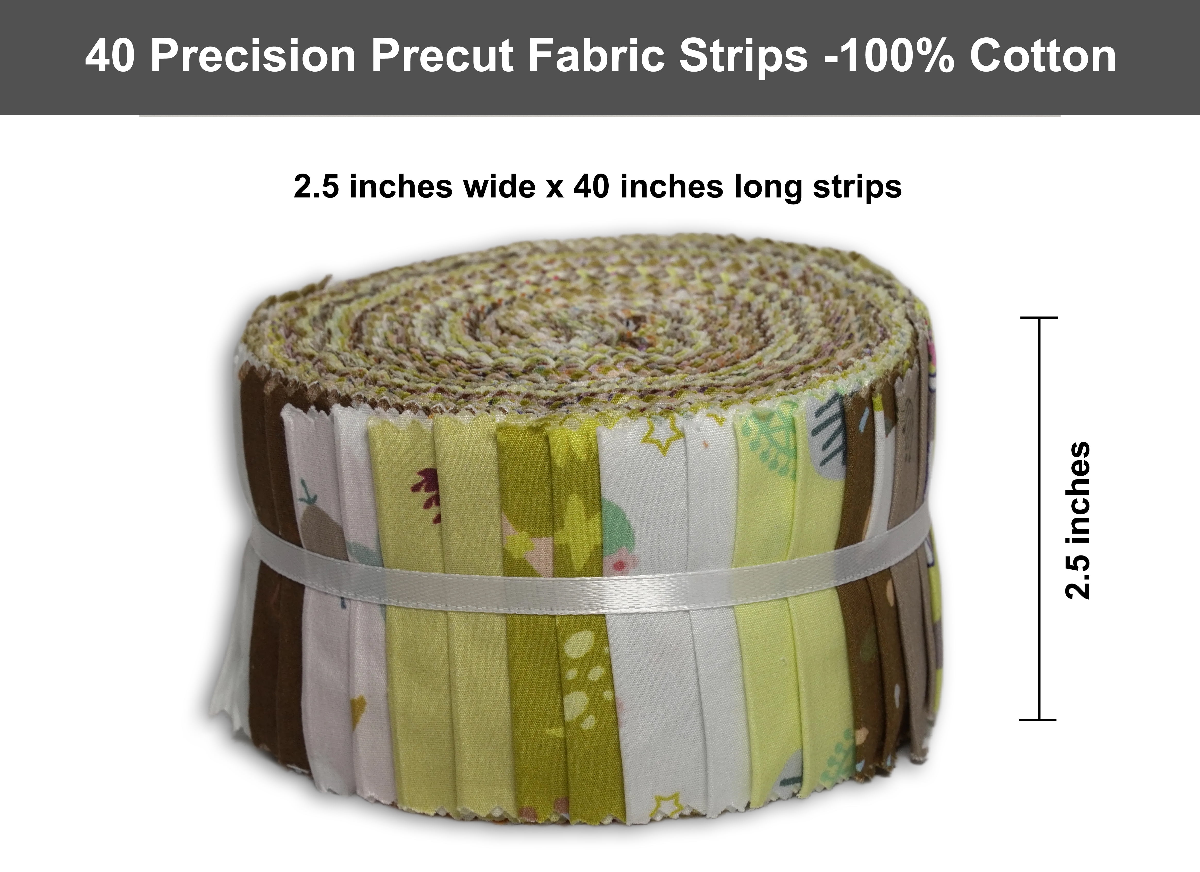 Soimoi 40Pcs African Animals Cartoons Print Cotton Precut Fabrics for Quilting Craft Strips 2.5 x 42 inches Jelly Roll