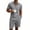 Gray, variant on Mens Linen Henley Matching Short Set, Relaxed Fit Short Sleeve Henley Shirt & Comfortable Elastic Waist Shorts for Daily Wear Army Green XL