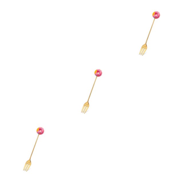 kurtrusly Vaisselle de Maison et d'Hôtel Adorable en Acier Inoxydable Réutilisable pour Gâteau Dessert Couverts Beignet Fourchette Rose Rouge 3Ensemble