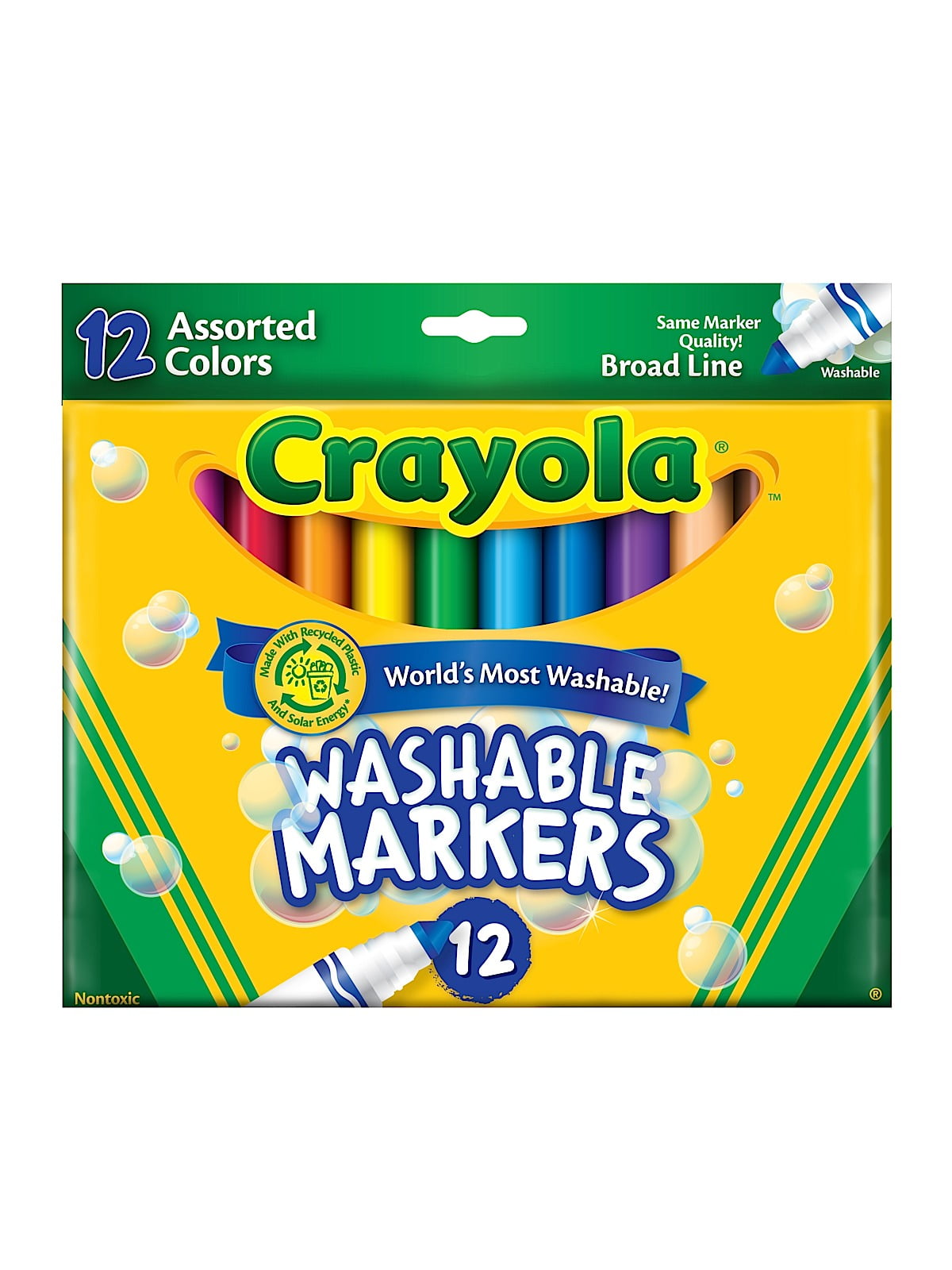Crayola Washable Markers, Assorted Colors Conical Tip (Pack Of 3)