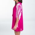 thumbnail image 4 of Elsie & Zoey Larsa S/M Hibiscus Raglan 3/4 Sleeve Tie Dye Swimsuit Cover Up for Women, 4 of 6