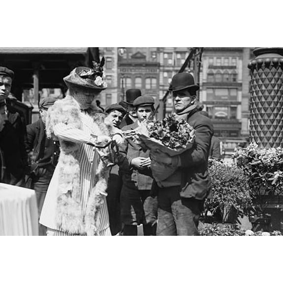 Buying Easter flowers in Union Square, New York-Fine art canvas print (20" x 30")