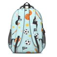 thumbnail image 3 of Football and Basketball Blue Pattern Backpack for School, Cute School Bag with Adjustable Shoulder Straps and Padded Back, 16.9"x12.6"x5.9", 3 of 5