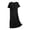 02_Black, variant on HNMKIU Women's Plus Size Blended Nightgown with Built In Bra V Neck Short Sleeve Sleepwear Plus Size Pajamas Loose Home Dress 02_Black,L