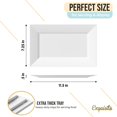thumbnail image 2 of Exquisite 11.5 Inch. White Rectangular Premium Plastic Plates - 40 Count, 2 of 5