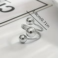thumbnail image 5 of 1pc exaggerated gold and silver three ball opening ring for men,Silver, 5 of 12