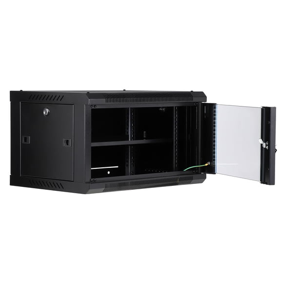 AKDSteel 6u/12u Carbon Steel Network Cabinet With Glass Door, Wall-Mount Or Floor-Standing Server Rack With Cooling Fan Holes And Lock, Includes All Accessories For Easy Installation