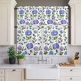 thumbnail image 2 of Retro Purple Curtain Valances Set Hydrangeas Floral Leaf Country Plant Farmhouse Kitchen Curtains 36&nbsp;inch Length Rod Pocket Valance and Tiers 3 Piece Set Small Bedroom Bathroom Laundry Decor, 2 of 9