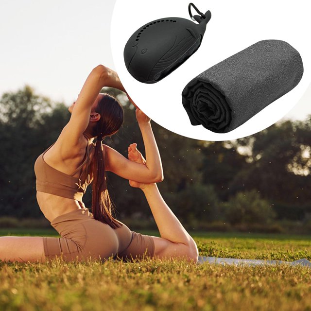 Toalla de gimnasio fresca de microfibra, toalla fresca para climas cálidos, transpirable, fresca, para acampar, hacer ejercicio, baloncesto, nadar y Gris