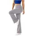 thumbnail image 6 of Mifsaly Yoga Pants for Women High Waisted Flare Leggings Soft Stretchy Workout Activewear with Pockets Gray,S, 6 of 8