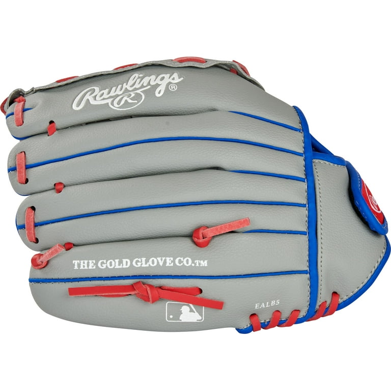 Rawlings Players Series Youth Tball/Baseball Glove, Gray/Blue/Red, 11.5 inch, Right Hand Throw Rawlings Players Series Youth Tball/Baseball Glove, Gray/Blue/Red, 11.5 inch, Right Hand Throw