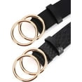 thumbnail image 6 of 2 Women Belts for Jeans with Fashion Double O-Ring Buckle and Faux Leather, 6 of 7