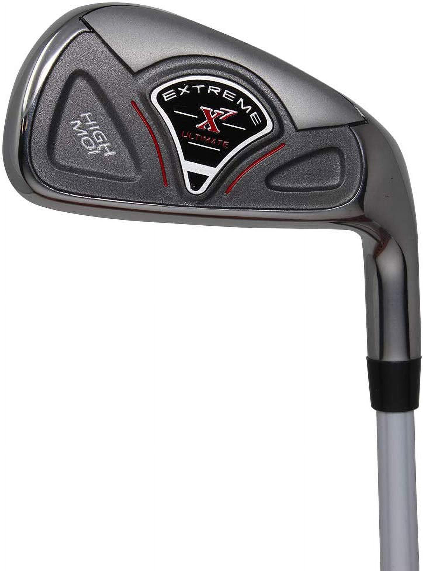 Extreme X7 High MOI +1 inch Over Big & Tall Men's Complete 5-Piece Iron Set (7-SW) Right Handed Regular R Flex Graphite Shafts (Tall 6'0"+ / +1" Over) with Midsize Black Pro Velvet Grips