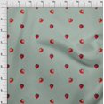 thumbnail image 3 of oneOone Silk Tabby Fabric Strawberry Fruit Printed Craft Fabric BTY 42 Inch Wide, 3 of 4