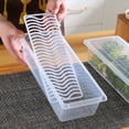 thumbnail image 5 of Caja de plástico para almacenar alimentos, frutas y congelados, rectangular, para cocina, con drenaje para refrigerador, caja sellada, caja para pescado, 5 of 5