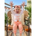 thumbnail image 5 of RUINIXCW Newborn Baby Girl Halloween Outfit Fall Winter Clothes Cute Pumpkin Letters Print Ribbed Ruffle Long Sleeve Romper and Bow Pants Headband Set, 5 of 9