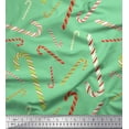 thumbnail image 1 of Soimoi Green Poly Georgette Fabric Candy Stick Kids Decor Fabric Printed Yard 42 Inch Wide, 1 of 3