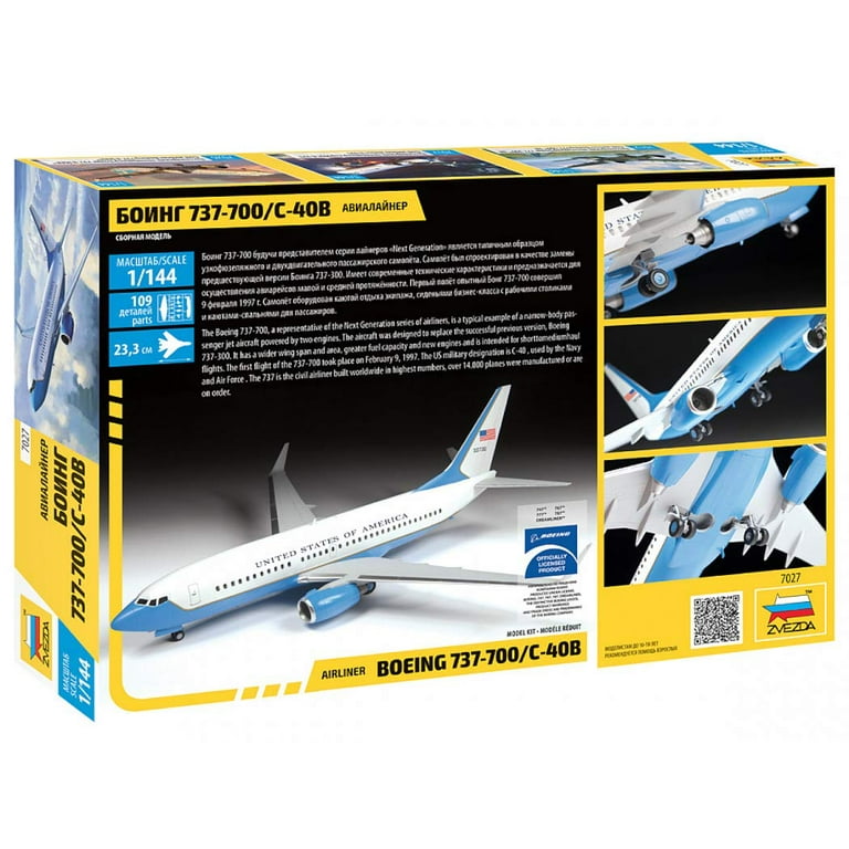 Zvezda 7027 - Airliner Boeing 737-700/C-40B - Plastic Model Kit