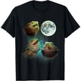 thumbnail image 1 of Three Bearded Dragons Howl At Moon 3 Wolfs - Wolves Parody T-Shirt - Black - 4XL, 1 of 2