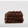 thumbnail image 5 of Brooklyn Loom Bubble Faux Fur 100% Microfiber Polyester  King Blanket in Brown, All Season, Adult Size, OEKO-TEX Certified, 5 of 12
