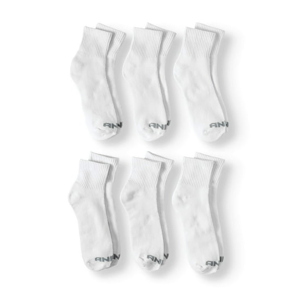 AND1 - Men‘s Full Cushion Quarter Cut Socks, 6 Pack - Walmart.com ...