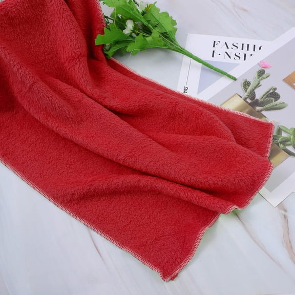 50X70CM Fashion Solid Soft Throw Kids Blanket Warm Coral Plaid Blankets Flannel(red)