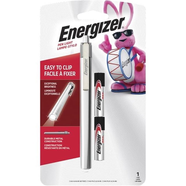 Lampe Stylo LED, 6 Lumens, Utilise 2 Piles AAA, Argent