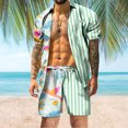 thumbnail image 1 of Vedolay Summer Casual Short Sets Men's Short Sets 2 Piece Summer Tracksuit Short Sleeve Shirt and Shorts Set,Dark Gray M, 1 of 5