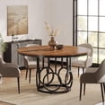 thumbnail image 4 of Tribesigns Round Dining Table for 4-6 People, 47-Inch Circle Kitchen Table Large Dining Room Table with Metal Base, Wood Dinner Table, 4 of 5