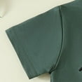 thumbnail image 4 of Huesdet Baby Boy Summer Clothes Set - Short Sleeve Letter T-Shirt and Stretch Shorts Toddler Outfit(Dark Green,0-6 Months), 4 of 7