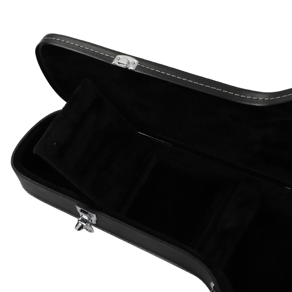 Glarry Straight Flange portable Flat Surface ST Electric Guitar Hard Shell Case Black