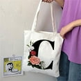 thumbnail image 4 of Vikakiooze 2023 Home Storage and Organization Personalised Initial Tote Bag Floral Watercolour Gift For Her Letter Tote Bag, 4 of 8