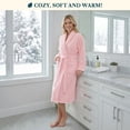 thumbnail image 5 of PAVILIA Pink Women Robe Fleece Plush Soft, Fluffy Fuzzy Cozy Warm Lightweight Bathrobe, Shower Spa House Long Robe for Women, S/M, 5 of 9
