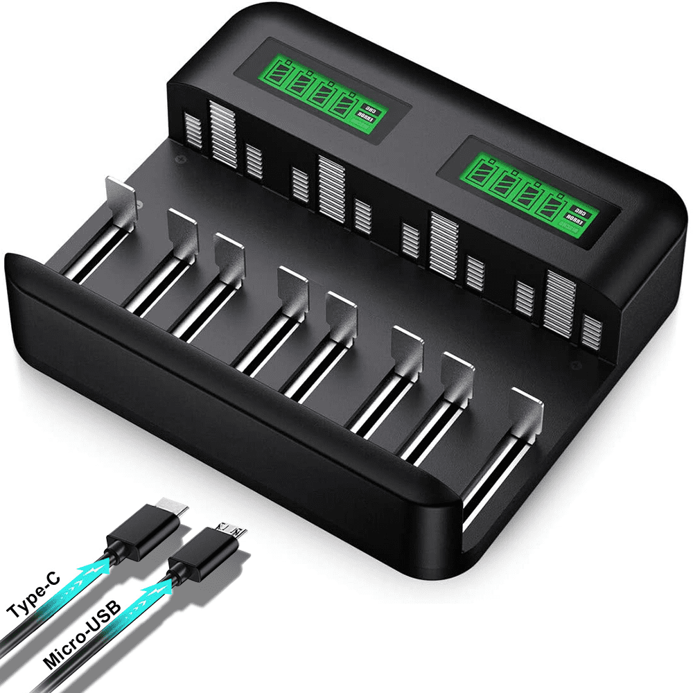 8 Slots Smart Fast Charger US Plug For AA AAA Ni-MH Ni-Cd Rechargeable Battery 