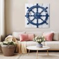 thumbnail image 5 of Blue Coastal Wall Art Painting on Canvas, Nautical Summer Beach Ocean Canvas Art Home Prints Wall Art Framed Modern Artwork for Living Room Bedroom Wall Decor 8x8in, 5 of 9