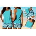 thumbnail image 6 of Womens Tankini with Shorts Swimming Suits Sleeveless Tank Tops with Lightweight Boy Shorts Two-Piece Sets Sky Blue Swimsuit Sets,Size S-2XL, 6 of 8