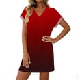 thumbnail image 2 of Avtoify Printed Short Sleeve V-Neck Loose Comfortable Short Nightgown Dresses for Women, 2 of 6