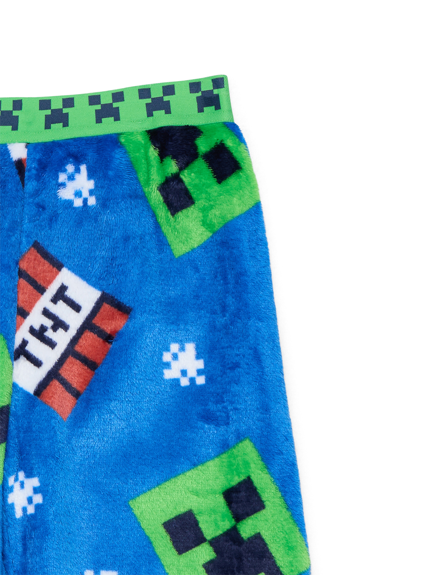 Minecraft Boys Holiday Print Plush Pajama Sleep Pants, Sizes 4-16